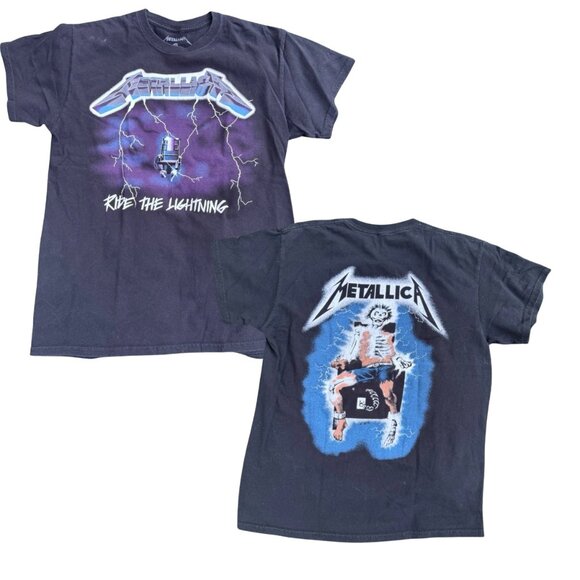 Metallica OFFICIAL Ride The Lightning RARE Variation Black T Shirt Size M - Picture 1 of 7